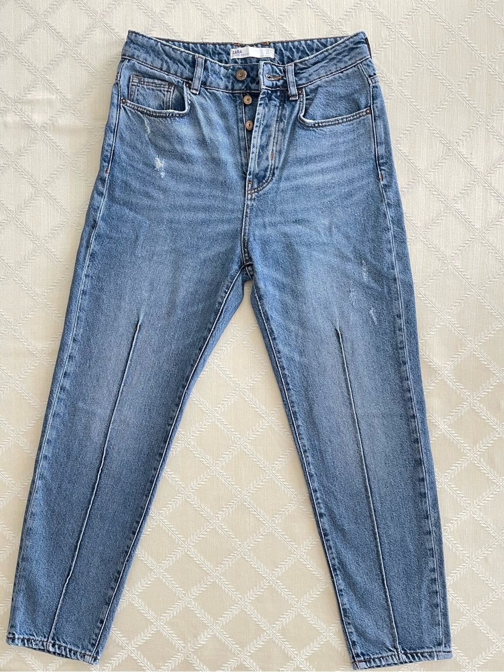 Zara Z1975 denim Blue Jeans with Center Creases